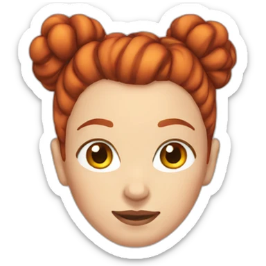 red hair bun sticker