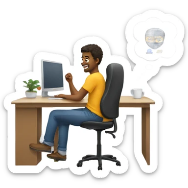 Remote worker sticker