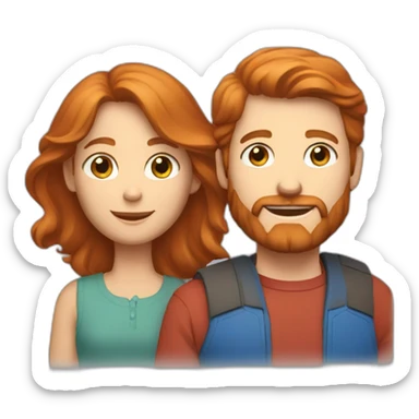 family;-red-haired-dad-beard,-light-brown-haired-mom, red-rabbit-blue-eyes sticker