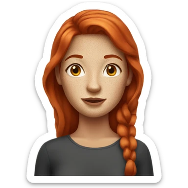 Red hair woman with freckles  sticker