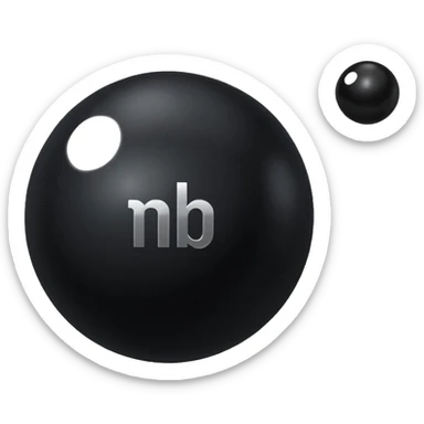 Black Ball with MB written on it sticker