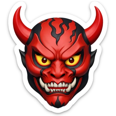 dark half oni mask sticker
