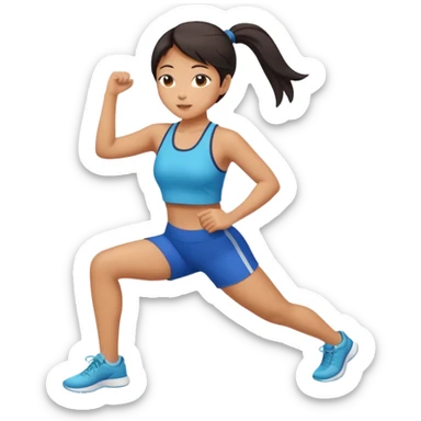 Asian girl exercising sticker