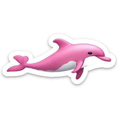 pink dolphin pink clouds sticker
