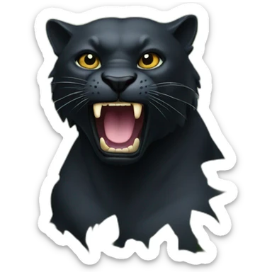 black pantera animal a sharp tooth behind a bush sticker