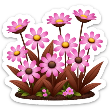 pink and brown garden sticker