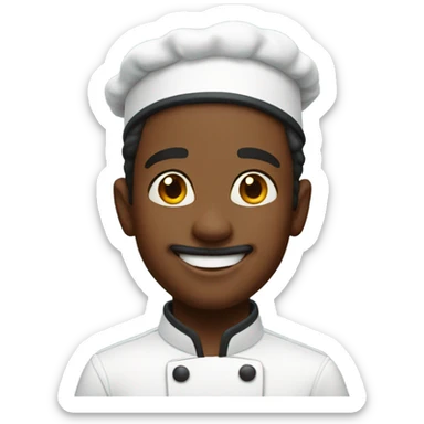 joyful solo portrait of boy cook sticker