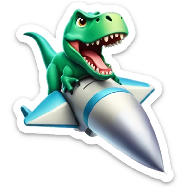 T-Rex on a rocket ship  sticker