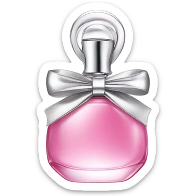 pink dior perfume bottle with silver metal bow  sticker