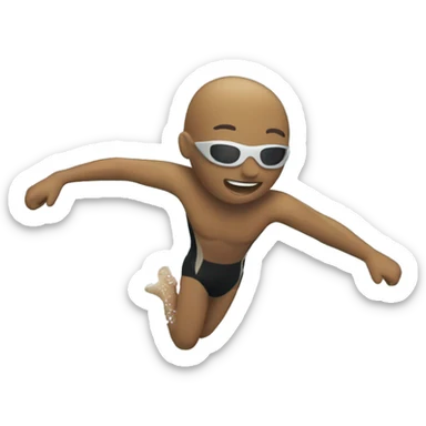 swimmer diving sticker