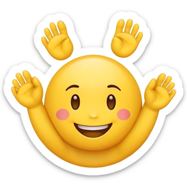 yellow emoji with feet and hands  sticker