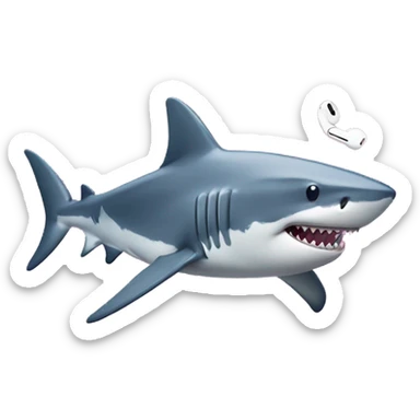 A shark with AirPods in the disco sticker