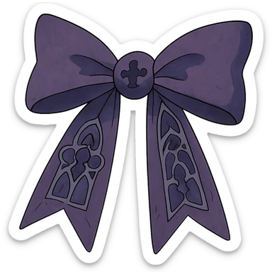 Purple gothic bow sticker