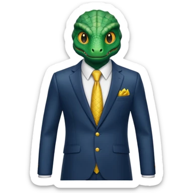 A reptilian humanoid dressing a suit sticker