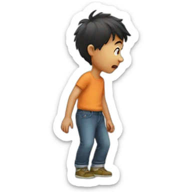 Little boy farting sticker