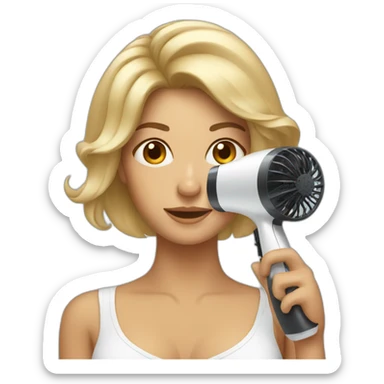 woman with hairdryer in hand sticker