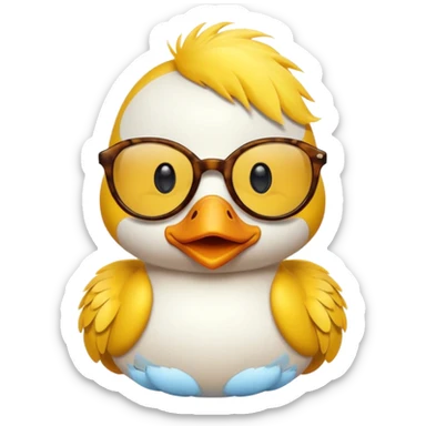 dame un pato amarillo con lentes de sol sticker