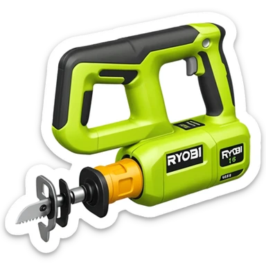 RYOBI ONE+ 18V Cordless Reciprocating saw battery emoji style sticker