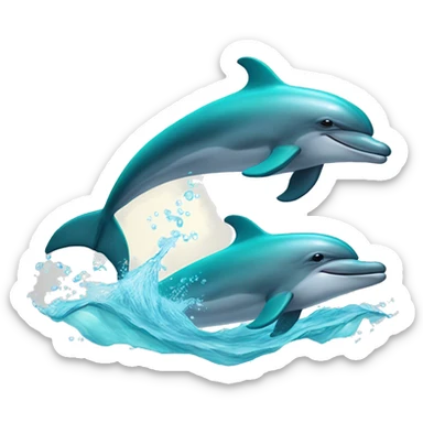 Two Dolphins swimming  sticker