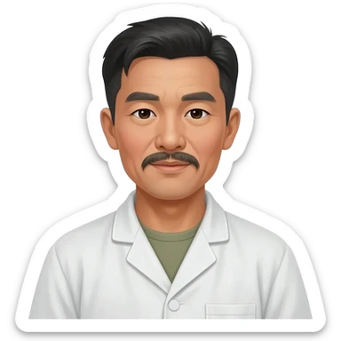 chinese traditional village doctor, 1960s, not modern, not wearing white robe sticker