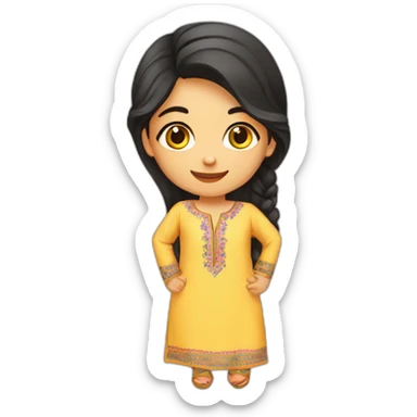 cute women in kurti shalwar sticker