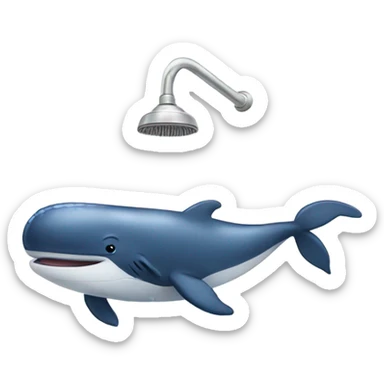Whale taking shower sticker