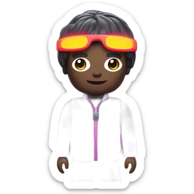 playmobil wearing purple NEON LIGHT CLOTHES, party sticker