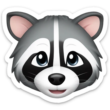 Raccoon, opossum and skunk sitting together sticker