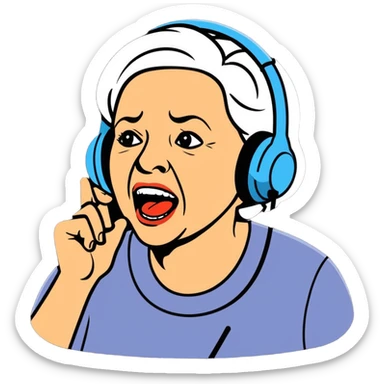 grandmother call center operator shouting “That's the one” in Russian sticker