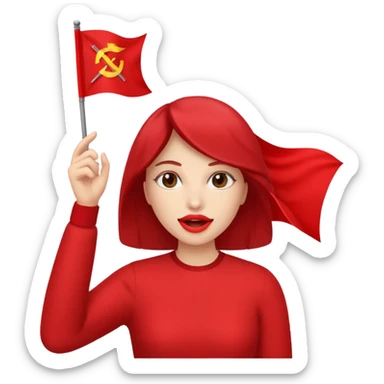 put the flag in her mouth sticker