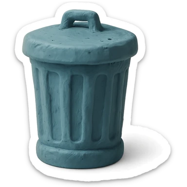 claymation style trashcan sticker