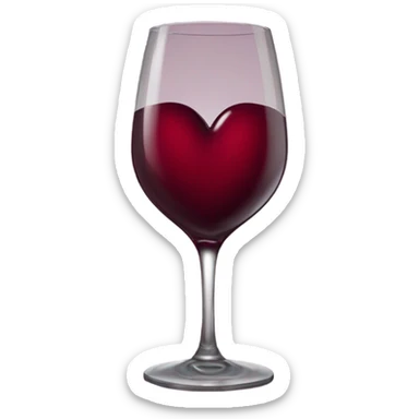 Wine red heart  sticker