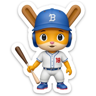 baseball labubu sticker