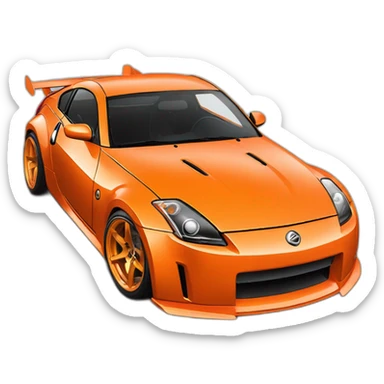 350z drift tuning orange sticker