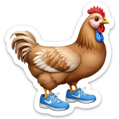Gallina con tenis azules sticker
