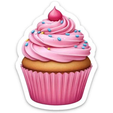 Cupcake with pink icing sticker