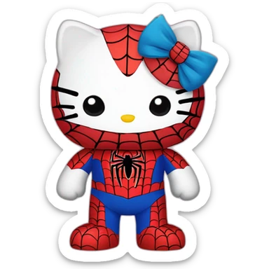 hello kitty spiderman sticker