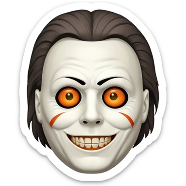 Micheal myers with a grin without red on his face sticker