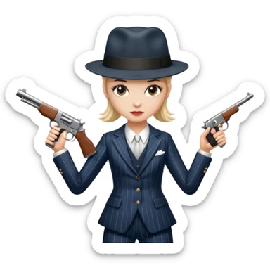 A balerina in with a gangster style sticker