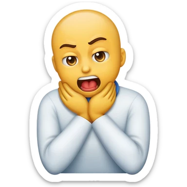 Make an emoji of an emoji getting choked out gagging  sticker
