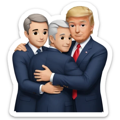 Charlie kirk, donald trump and jeffrey epstein hugging happily sticker