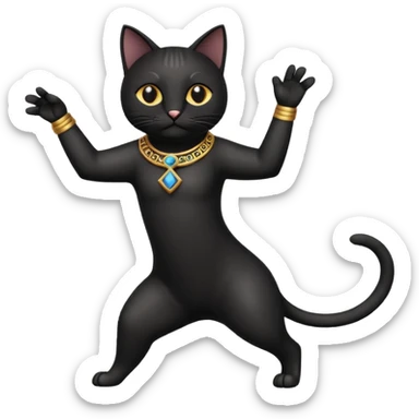 Schwarze griechische Katze tanzt sirtak sticker