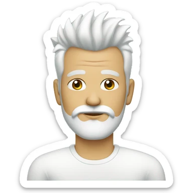 man with white mohawk and white beard with earrings sticker