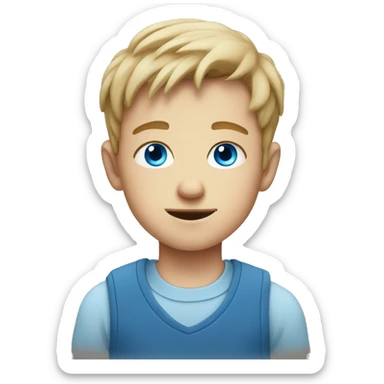 simple portrait of a boy with blue eyes sticker