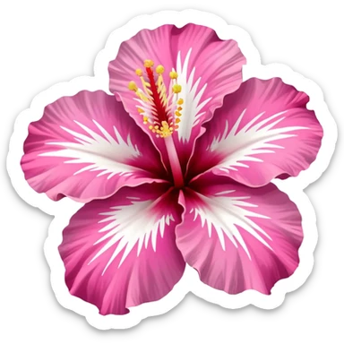 pink and white hibiscus sticker