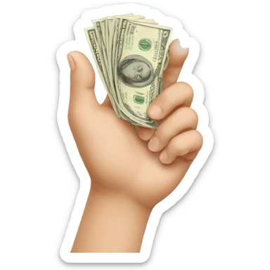 A baby reaching for money sticker