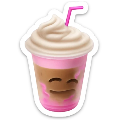 Iced coffee with cold foam and pink accents  sticker