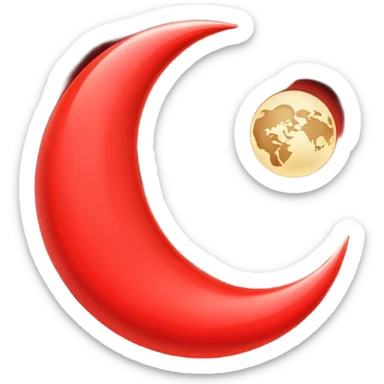 red crescent moon with glow sticker