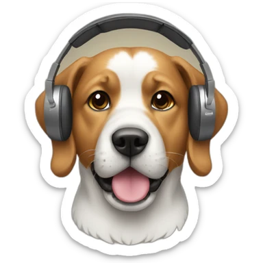 Dog wearing headphones sticker