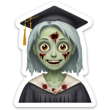 graduating zombie sticker